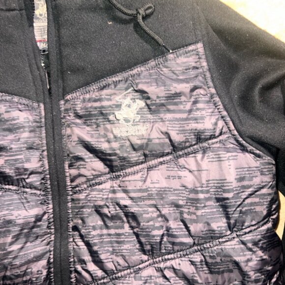 BEVERLY HILLS POLO CLUB Black Fleece Full Zip Water Resistant Jacket, M (AA3) - Picture 2 of 6